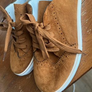 Brown sneaker style dress shoes